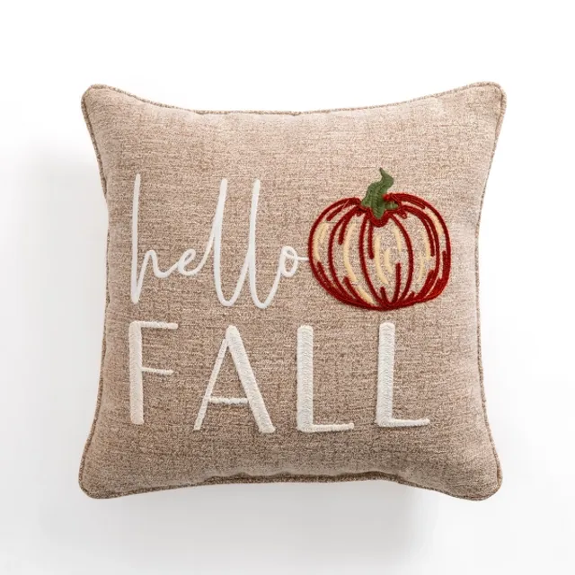 Hello Fall Pumpkin Truck Lumbar Pillow