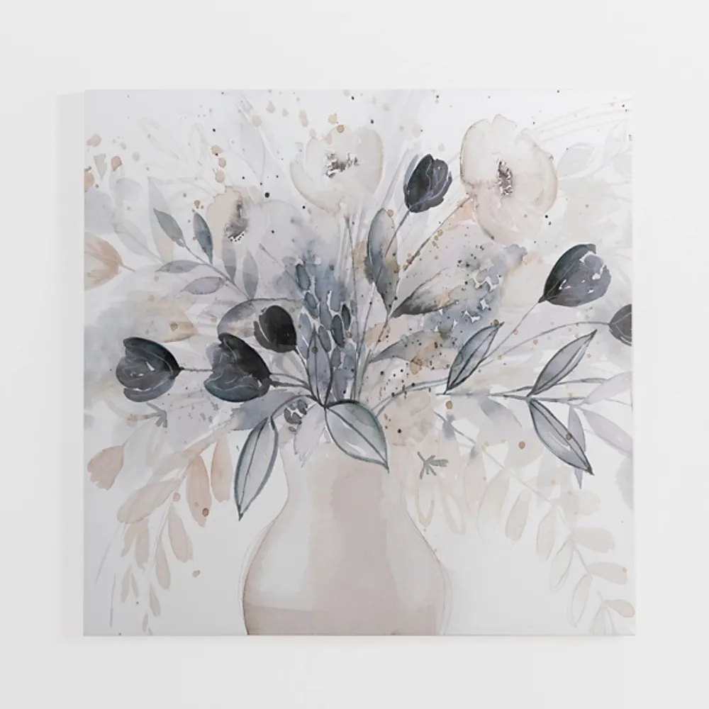 Pop of Blue Floral Canvas Art Print