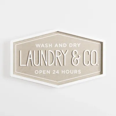 Laundry & Co. Hexagon Wood Plaque