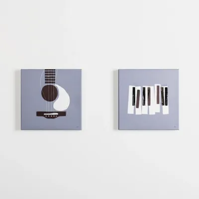 Gray Instruments I Canvas Art Prints, Set of 2