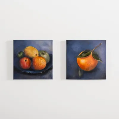 Rustic Fruits Canvas Art Prints, Set of 2