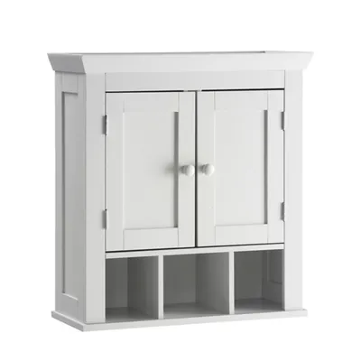 White Wood 2-Door Wall Cabinet