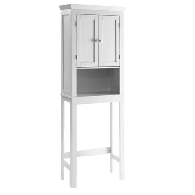 White Wood Bathroom Storage Cabinet