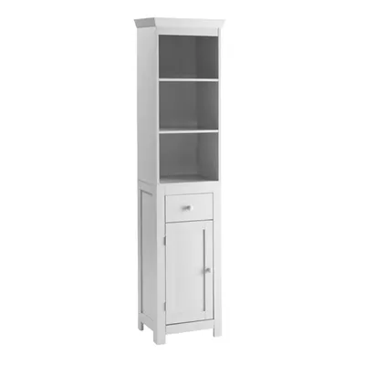 White Wood 3-Tier Tower Cabinet