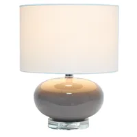 Brown Glass Short Oval Table Lamp