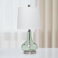 Green Glass Ripple Table Lamp