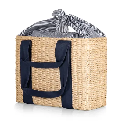 Seagrass Navy Tie Top Picnic Basket