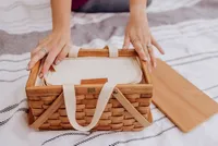 Wicker Picnic Basket with Removable Cooler