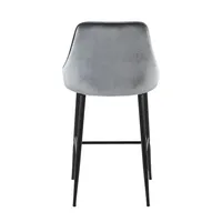 Gray Velvet Upholstered Counter Stools, Set of 2