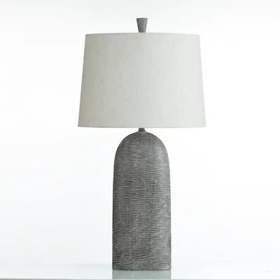 Etched Gray Transitional Table Lamp