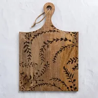 Mango Wood Etched Vine Serving Board