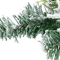 Flocked Pine and Ornament Candle Centerpiece