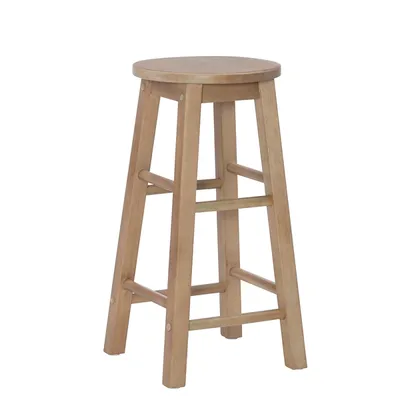 Rustic Wood Pub Classic Backless Counter Stool