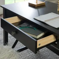Black Wood X-Sides Desk