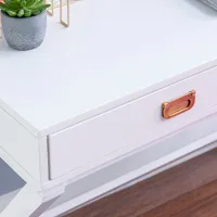 White Wood 2-Drawer X-Frame Desk