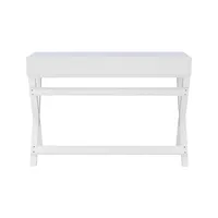 White Wood 2-Drawer X-Frame Desk