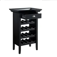 Black 4-Tier Wood Wine Rack