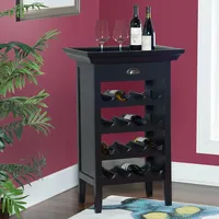 Black 4-Tier Wood Wine Rack