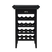 Black 4-Tier Wood Wine Rack