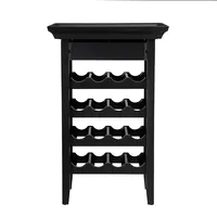 Black 4-Tier Wood Wine Rack