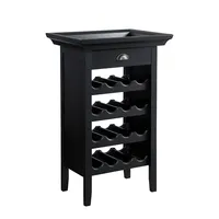 Black 4-Tier Wood Wine Rack