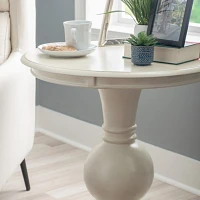 Wood Round Base Side Table