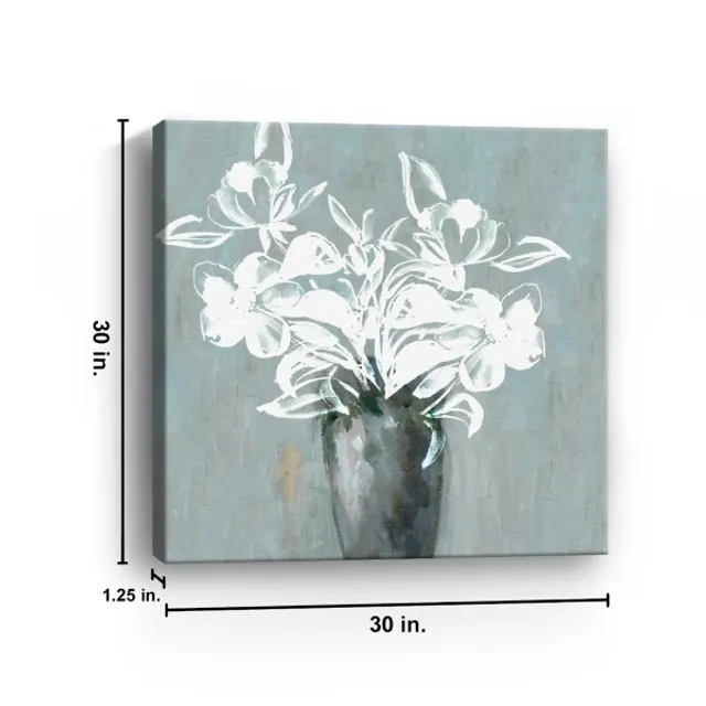 Kirkland's White and Blue Bouquet Canvas Art Print, 30x30 in