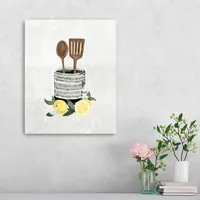 Lemon Kitchen Utensils Canvas Art Print