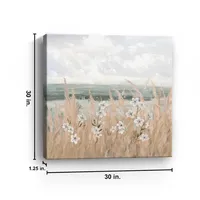 Flower Wheat Shore Canvas Art Print, 30x30 in.