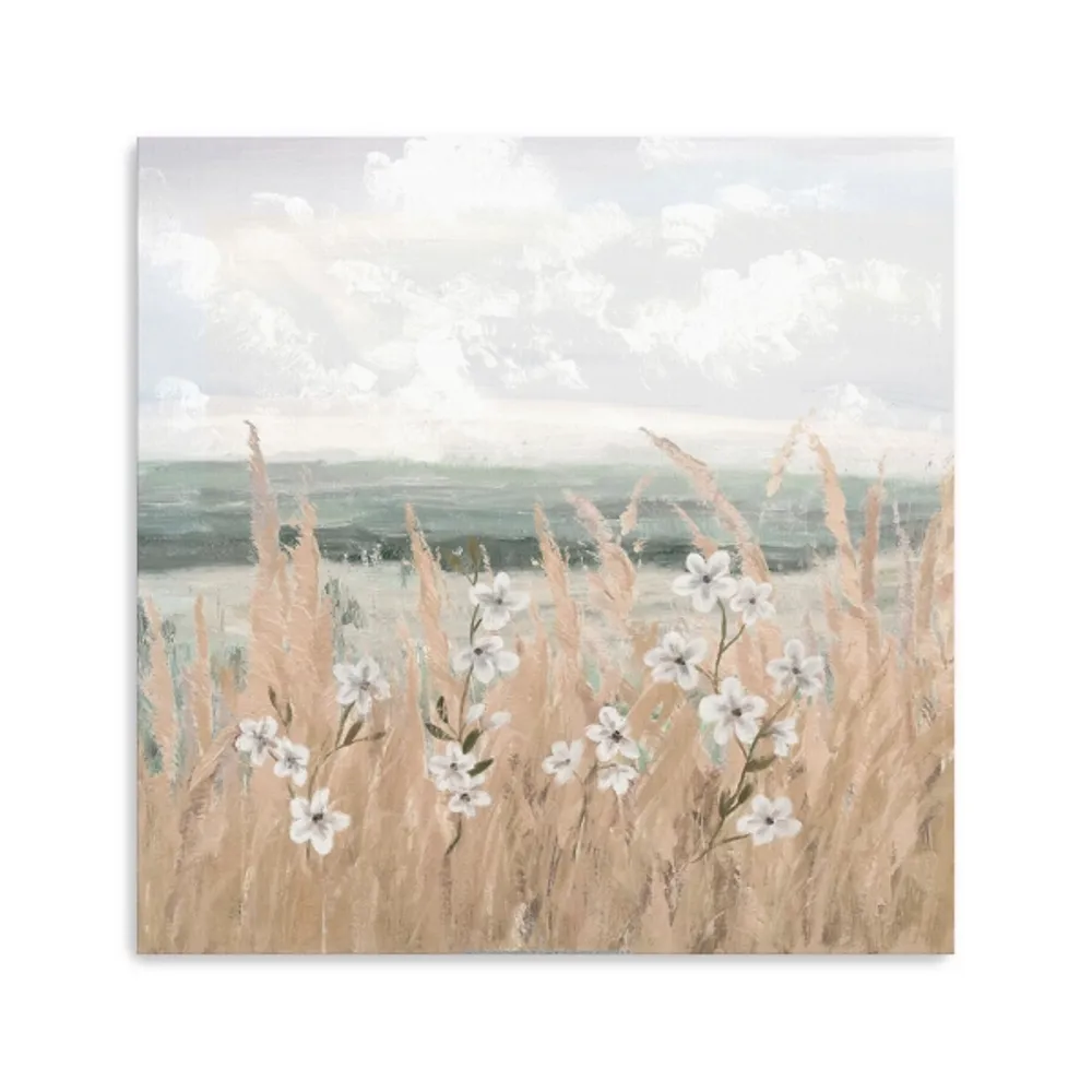 Flower Wheat Shore Canvas Art Print, 30x30 in.