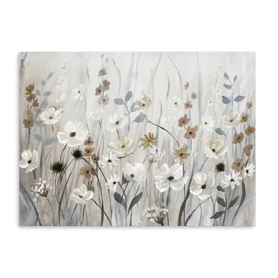 Misty Meadow Field Canvas Art Print