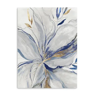 Gold Charcoal Bloom Canvas Art Print, 24x32 in.