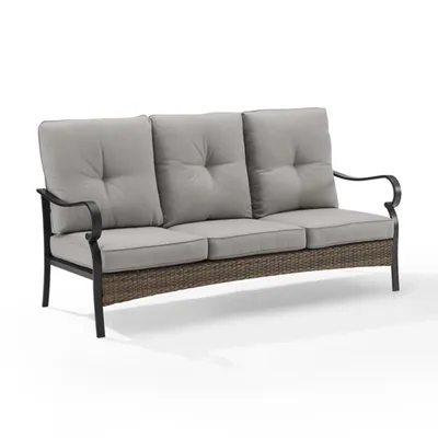 Gray Cushion & Wicker Outdoor Sofa