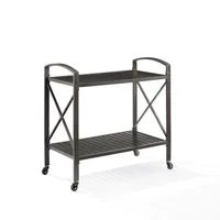 Bronze Metal 2-Tier Outdoor Bar Cart