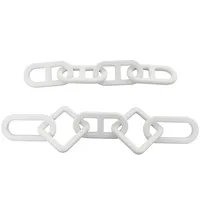 White Wood Chain Sculptures, Set of 2