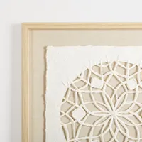 Rice Paper & Natural Linen Flower Wall Plaque