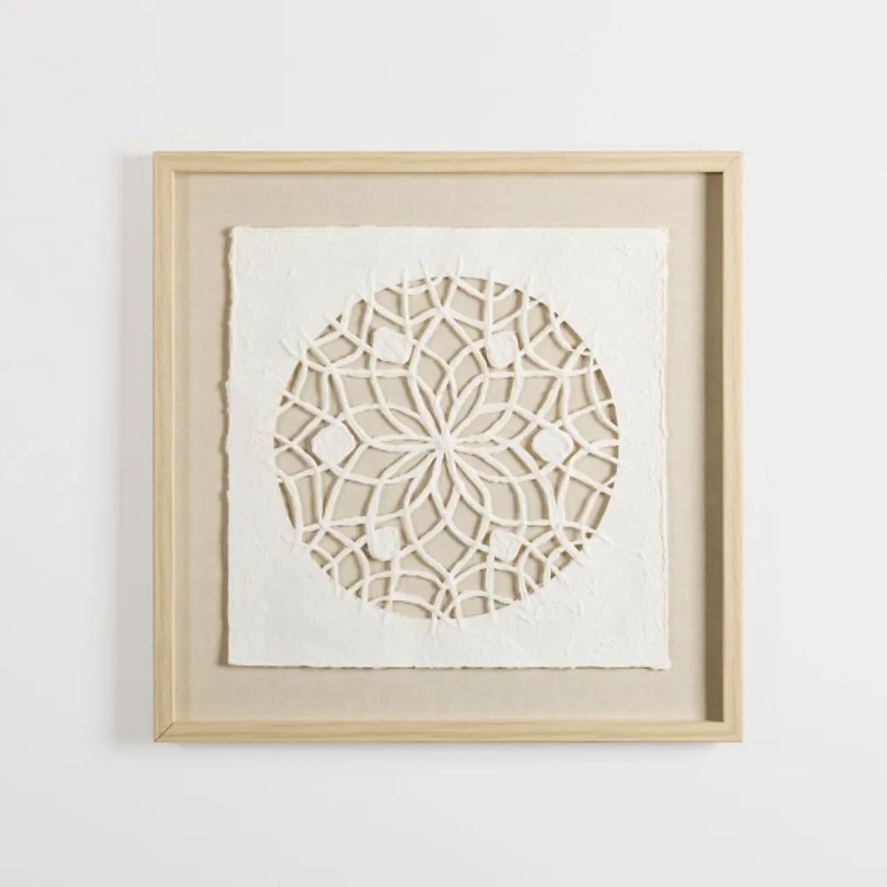 Rice Paper & Natural Linen Flower Wall Plaque