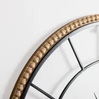 Beaded Wood and Metal Open Wall Clock