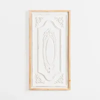 White Wood Vintage Medallion Wall Plaque