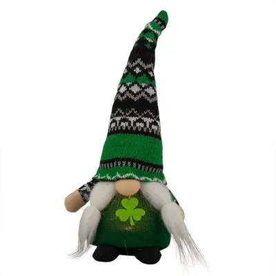 Pre-Lit St. Patrick's Day Girl Gnome Figurine