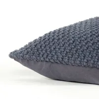 Dark Gray Woven Nubby Pillow