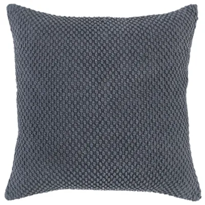 Dark Gray Woven Nubby Pillow