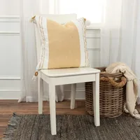 Gold and Ivory Color Block Pillow