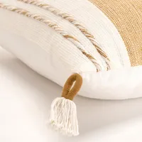 Gold and Ivory Color Block Pillow