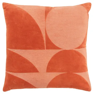 Velvet Orange Monochrome Shapes Throw Pillow