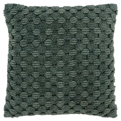 Green Looped Cotton Throw Pillow