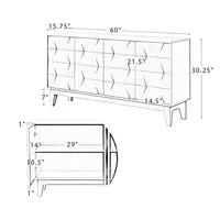 Wood Geometric 4-Door Cabinet