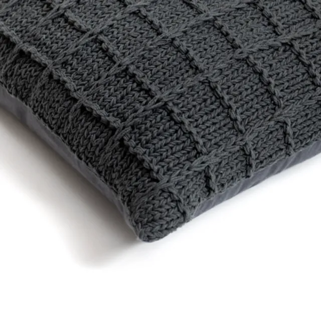 Kirkland's Charcoal Knit Cotton Pillow