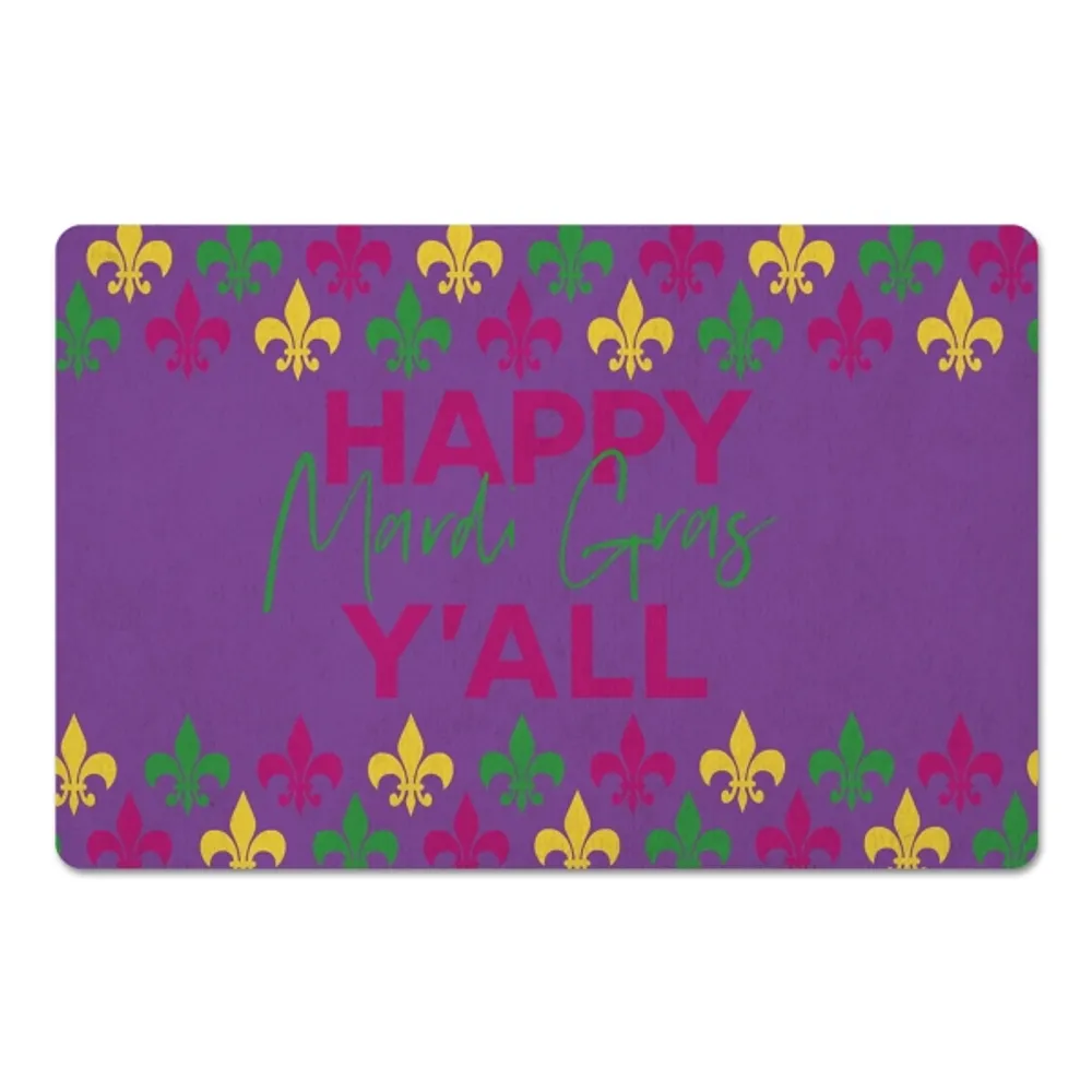 Happy Mardi Gras Y'all Floor Mat