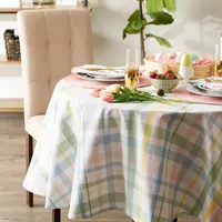 Round Sweet Spring Plaid Tablecloth, 70 in.